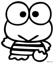 Keroppi Coloring Page Waving