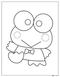 Keroppi Coloring Page with Bowtie