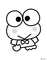 Keroppi Coloring Sheet with Bow Tie