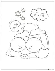 Keroppi coloring sheet falling into a popcorn bucket