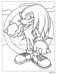 Knuckles Thumbs Up Pose Coloring Page