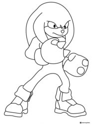 Knuckles the Echidna Coloring Page