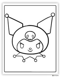 Kuromi head shot coloring page