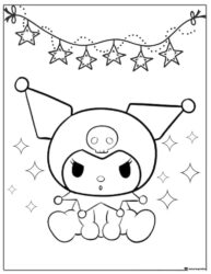 Kuromi with Star Garland and Sparkles Coloring