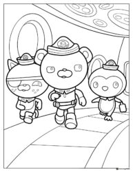 Kwazii Barnacles and Peso walking inside the Octopod coloring page