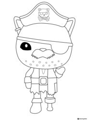 Kwazii the pirate from Octonauts coloring page
