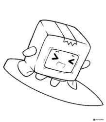 LankyBox Boxy Surfing Coloring Page