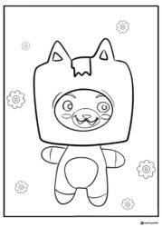 LankyBox Foxy Coloring Page with Flowers