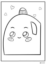 LankyBox Foxy Coloring Page with Hearts