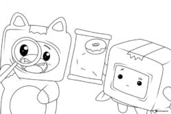 LankyBox Foxy and Boxy Donut Coloring Sheet