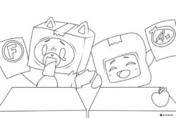 LankyBox Foxy and Boxy School Grades Coloring Page