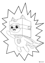 LankyBox Foxy as Superhero Coloring Page