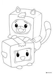 LankyBox Foxy on Boxy Coloring Page