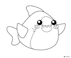 LankyBox Sharky Coloring Page with Open Mouth