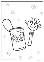 LankyBox Thicc Woody and Can Coloring Page