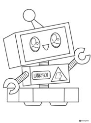 Lankybot Coloring Page full body holding wrenches