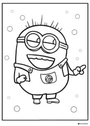 Laughing Minion with Pointing Finger Coloring Page