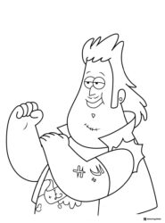 Lazy Susan Coloring Page flexing her arm