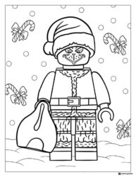 Lego Grinch in Santa costume coloring page