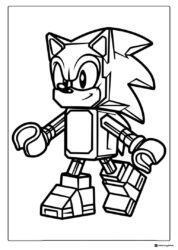 Lego Style Sonic the Hedgehog Coloring Sheet