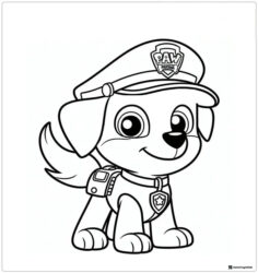 Liberty Coloring Page Sitting with Police Hat