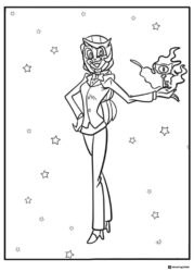 Lilith Holding a Key Coloring Page