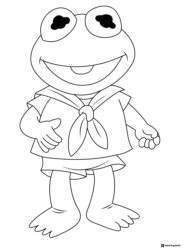 Little Frog Coloring Page in a sailor suit