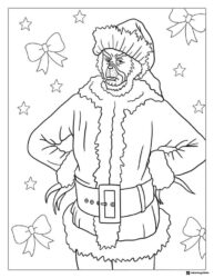 Live action Grinch in Santa costume coloring page