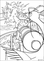 Lord Shen firing a cannon Coloring Page