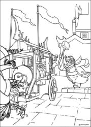 Lord Shens cannon being attacked Coloring Page