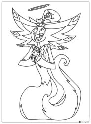 Lucifer Hazbin Hotel Coloring Sheet with halo