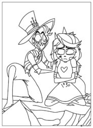 Lucifer and Charlie Hazbin Hotel Coloring Page