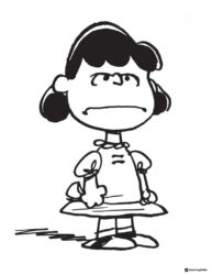 Lucy van Pelt looking grumpy Coloring Page