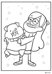 Mabel Pines Coloring Page Holding Waddles