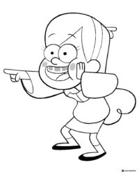 Mabel Pines Coloring Page Pointing