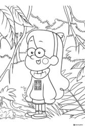 Mabel Pines Coloring Page in Jungle