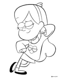 Mabel Pines Coloring Page smiling with heart