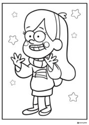 Mabel Pines Coloring Page with stars