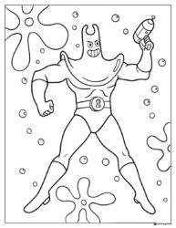 Man Ray coloring page with ray gun
