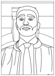 Man with Tie and Moustache Coloring Page