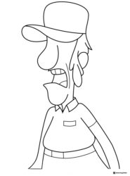 Man with open mouth and hat coloring page