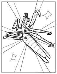 Mantis in action Kung Fu Panda Coloring Page