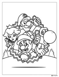 Mario Characters Heads Coloring Page