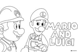 Mario and Luigi Title Coloring Page