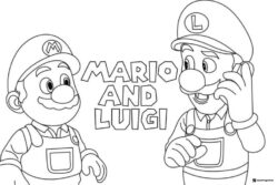 Mario and Luigi on the phone coloring page
