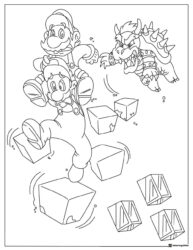 Mario and Luigi vs. Bowser coloring page