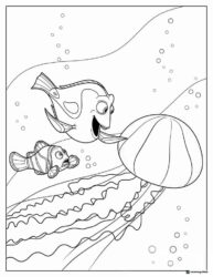 Marlin Dory and Jellyfish Coloring Page