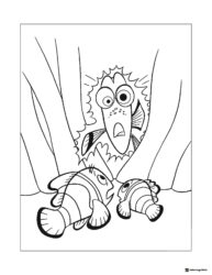 Marlin Dory and Nemo Scared Coloring Page