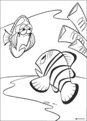 Marlin and Dory Coloring Page in pipes