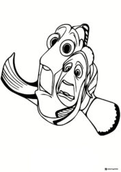 Marlin and Dory Scary Faces Coloring Page